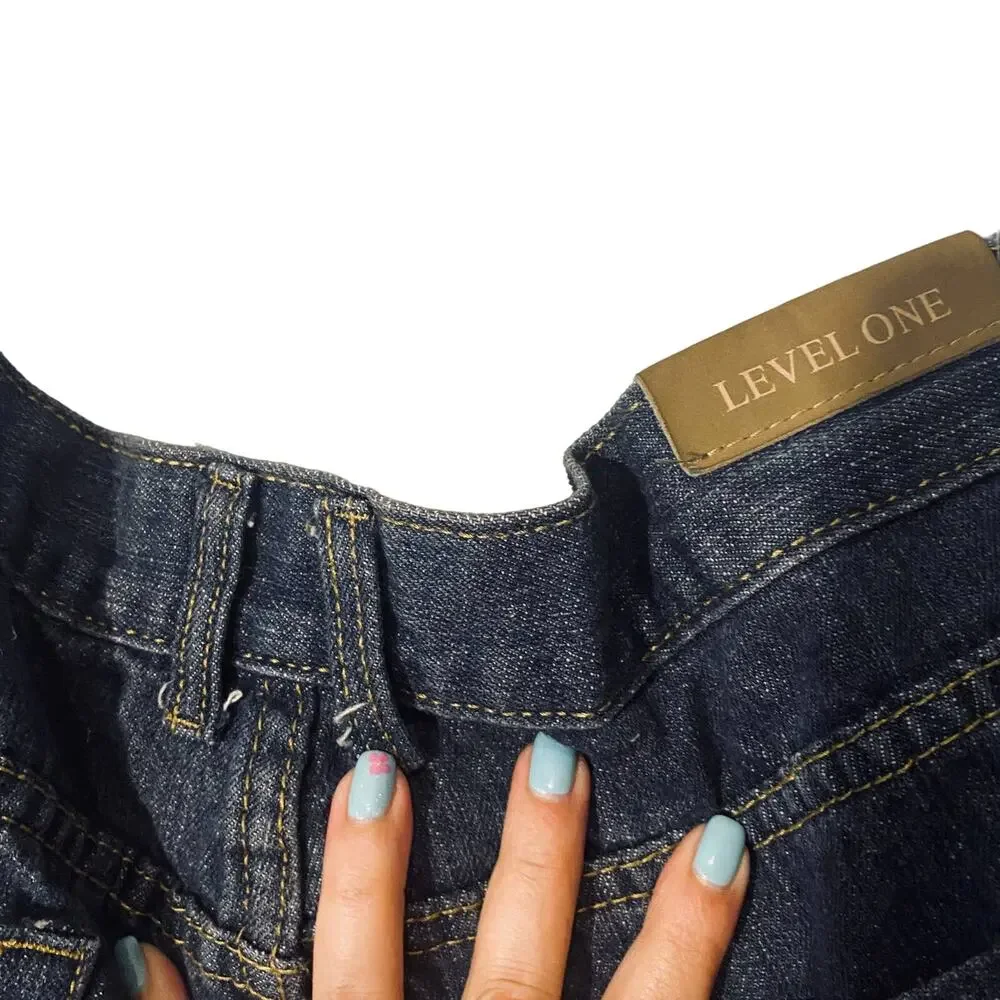 Level One Dark Blue Faded Straight Leg Relaxed Casual Denim Jeans Men Sz 40x32